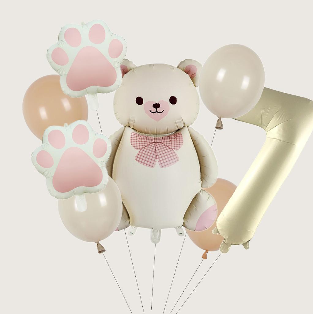 Matt Pandaavtryck Aluminiumfolieballong Första Födelsedagen Baby Födelsedagsplats Dekoration Set Tecknad Fest