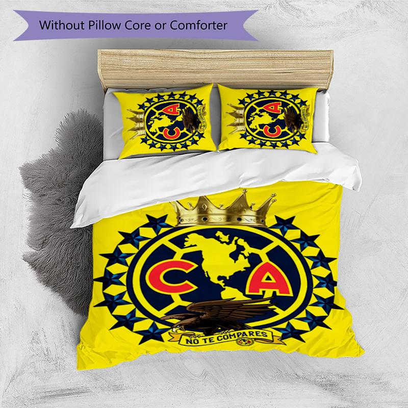 Club América 3pcs Bedding Set Duvet Cover Closure Includes 1 Duvet Cover & 2 Pillowcases for All Seasons Bedroom Home Dorm Decor