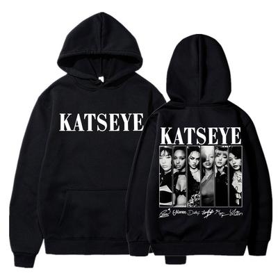 Moletom Kpop Estampado Olho de Gato Edição Limitada Vintage Tendência Masculino Feminino Y2k Moletom Blusão Lã Roupa de Treino Oversized Streetwear Presentes para Fãs