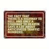 Funny "Highway To Hell & Stairway To Heaven" Aluminum Wall Sign - 20x30cm Weatherproof Decor, Easy Hang