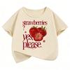 Summer Strawberry Pattern Children's T-Shirt, Short Sleeve, Boys' and Girls' Clothing, Cute Top