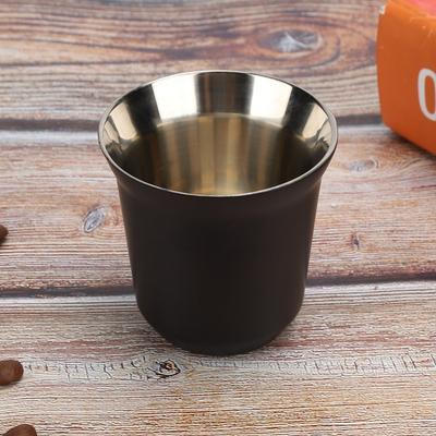 Matt Svart Dubbellager Kaffekopp Dubbelväggiga Espressokoppar Espressodrickning