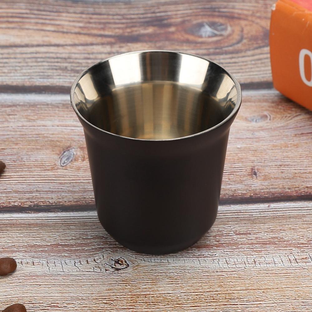 Double Wall Double Layer Coffee Cup Matte Black Demitasse Cups Espresso Cups  Espresso Drinking