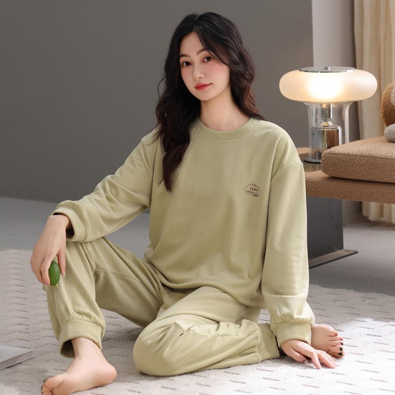 Pajamas Women Autumn And Winter Thin Velvet Island Velvet Warm Winter Thickened Coral Velvet Simple Can Be Worn Outside Loungewear