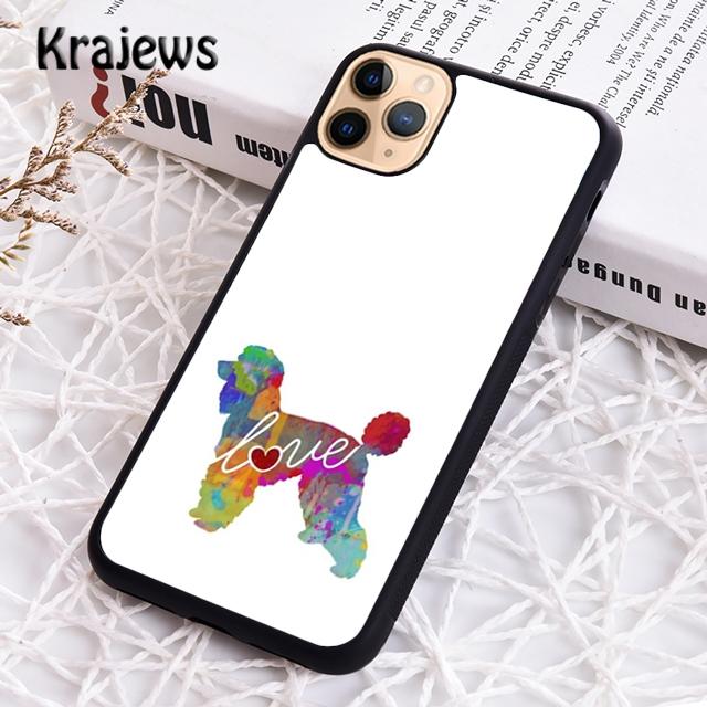 Krajews Cartoon Poodles Pattern Soft Phone Case Cover For iPhone 17 Air 16 15 14 Plus 11 12 13 Pro Max Coque Fundas