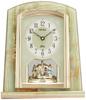 Seiko Clock BY223M, Radio-Controlled Analog Table Clock with Rotating Ornament and Onyx Frame