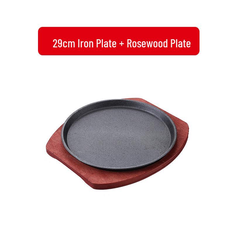 Commercial Cast Iron Round Griddle Pan for BBQ and Gas Grill - Rectangular Steak Plate
