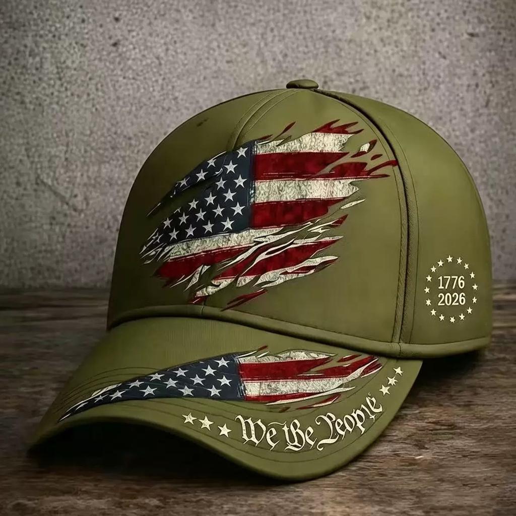 American Anniversary D full print baseball cap Independence Day visor source one piece