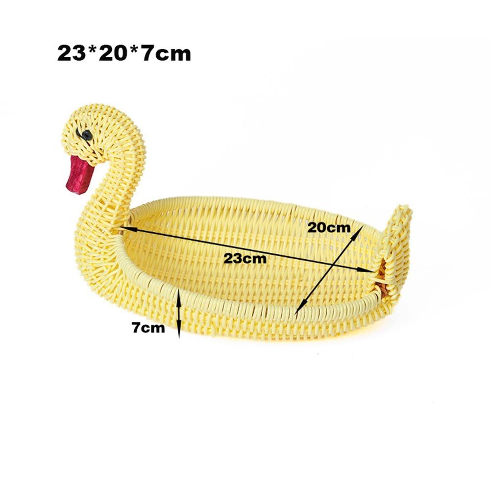 Retro Woven Animal Style Storage Rattan Woven Tea Tray  Restaurant Serving Tabletop Display