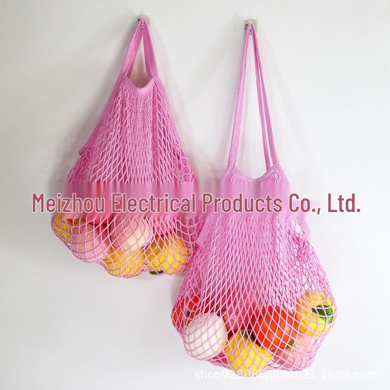 Xiaohongshu Pure Cotton Mesh Bag: Portable, Foldable Grocery Net Bag for Fruits & Vegetables