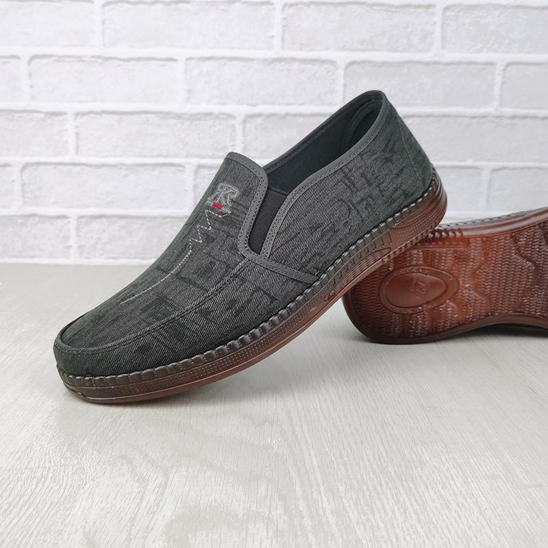 

Старые Пекинские матерчатые туфли из чистой говяжьей сухожилия, нескользящие, одинарные, матерчатые туфли для мужчин, обувь для отцов среднего возраста, мужская обувь из термопластичной резины 44 чёрный