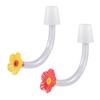 Hummingbird Feeder Tube And Stopper Single/Double Head Floral Tip Hummingbird Water Feeding Tube Replacement Parts for Making Your Own Birds Feeder