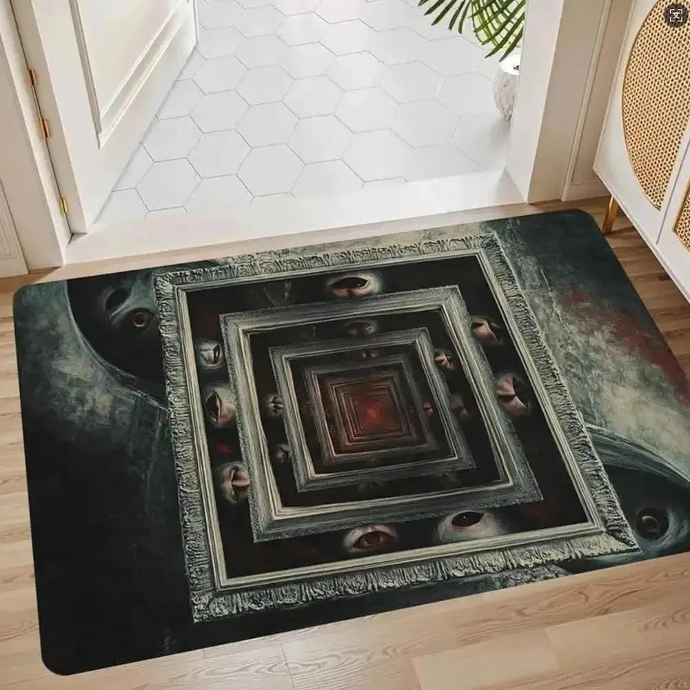 3D Tunelová Iluze Tištěný Flanelový Rohožka Optické Umění Design Protiskluzový Koberec Pro Domácí Dekoraci Nápad Na Dárek