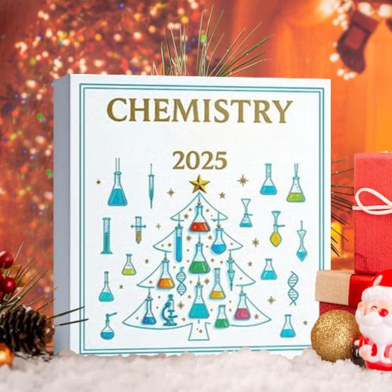 Chemistry Themed Advent Calendar Box 24-Day Countdown To Christmas Calendar Acrylic Hanging Ornament Xmas