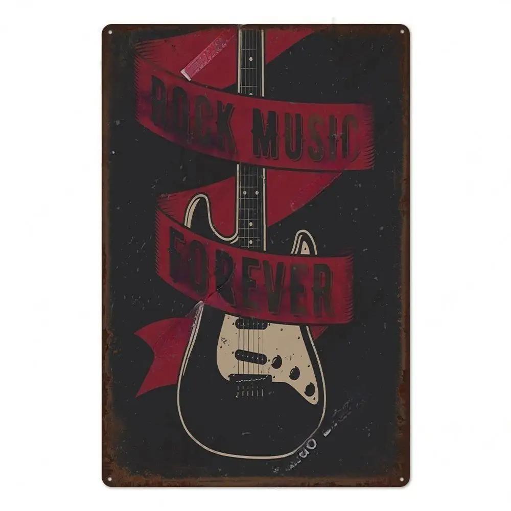 Vintage Musik Blechschild Rock Poster Plakette Metall Retro Wandkunst Dekoration Aufkleber für Bar Pub Man Cave Eisengemälde