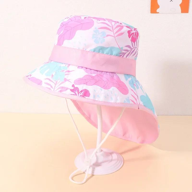 Spring Summer Cotton Baby Sun Hat for Girls Boys Baby Bucket Hat Outdoor Children UV Protection Beach Hat