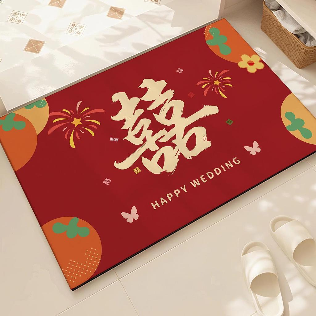 Red Diatomaceous Earth Bathroom & Entrance Mat - Water-Absorbent, Dirt & Wear Resistant