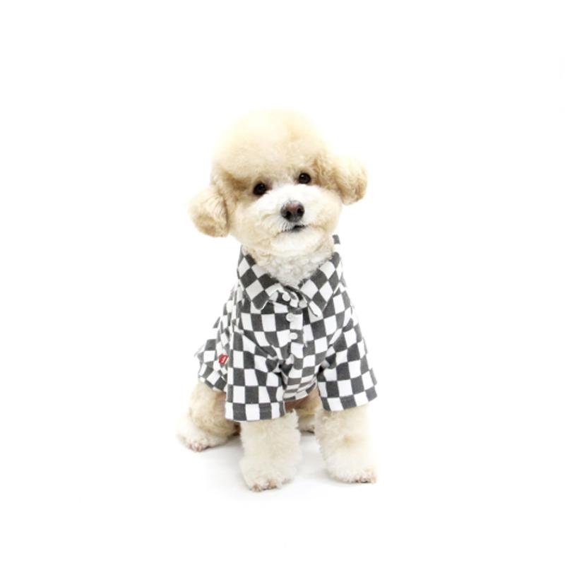 KINIKINI CHECKERBOARD COLLAR TSHIRT-GRAY (Karatti)