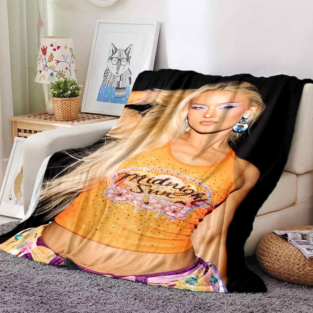 Zara Larsson Theme Printed Blanket - Perfect for Couch, Bed, Travel & Outdoor Use | Machine Washable, Cozy & Durable.