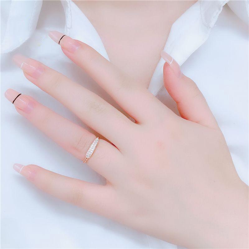 Color Gold Purple Gold Russian Zircon Ring 585 Rose Gold Plated Ring Adjustment Versatile Fashion Ring