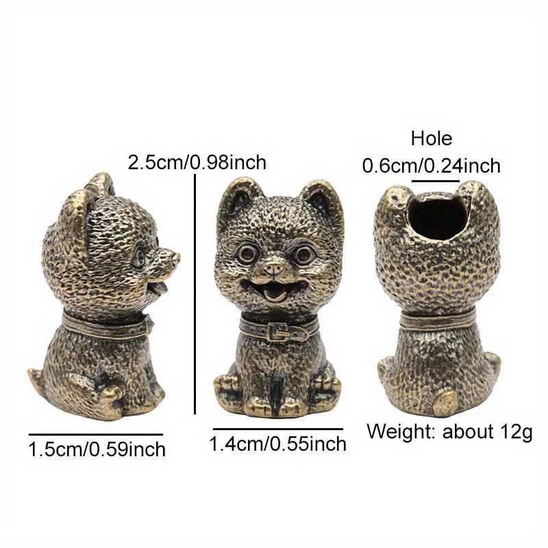 Cute Puppy Brass Knife Beads Animal Dog EDC Outdoor DIY Paracord Woven Lanyard Pendants Accessories Bracelets Charms Jewelry