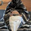 2026 Trendy National Tide Brand Striped Knit Sweater Hoodie for Couples