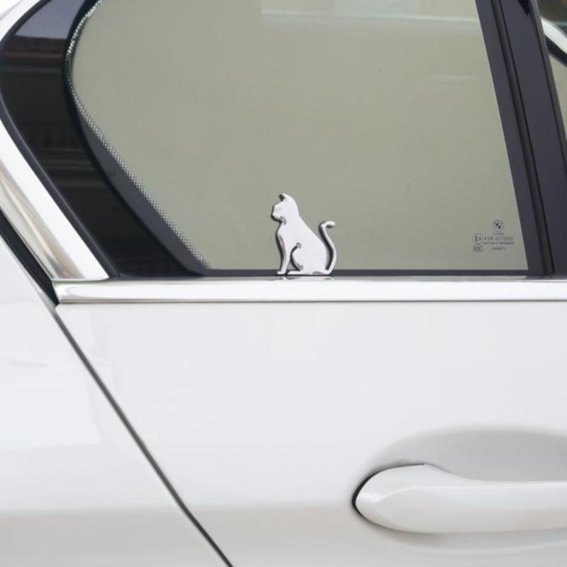 3D Metal Cat Car Emblem Personalized Creative Sticker Cute Auto Exterior Decor Covering Decal