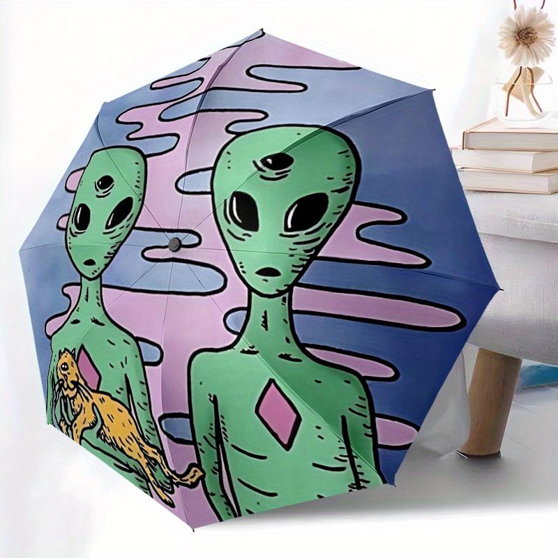 1pc Alien Automatic Open/Close Umbrella, Ideal Fan Gift for Birthday, Christmas, Trendy Fashion y250828070