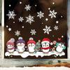 Creative Cute Christmas Snowflake Penguin Wall Decal Paper Glass Window Decal Double Sided Visual Decoration Wall Decal