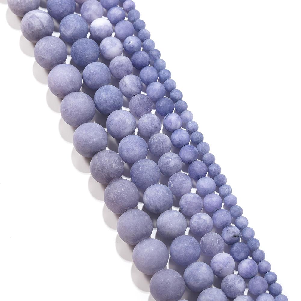 1strand/lot 4-12MM Frosted Purple Chalcedony Jades Beads Matte Round Loose Spacer Beads Jewelry Making DIY Necklace Making 6mm x 62pcs