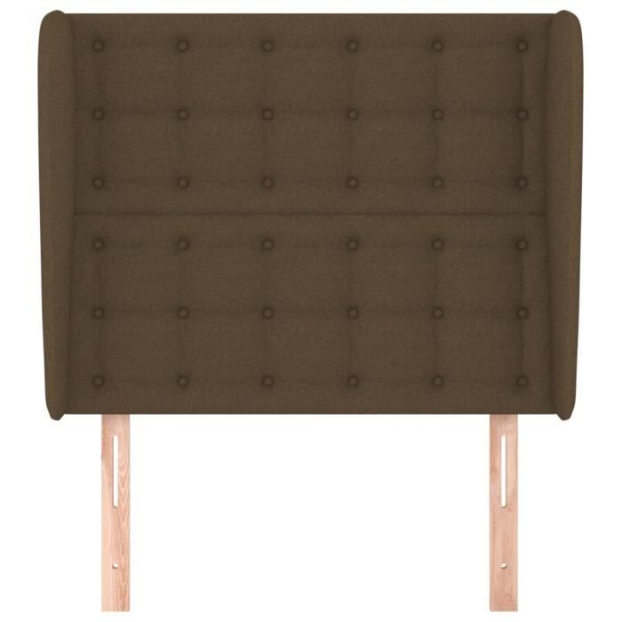 VidaXL Headboard with Ears Dark Brown 83x23x118-128 Cm Fabric3118367