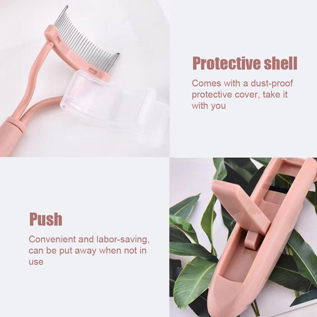 2 Pieces Eyelash Curlers Brush Tint Kit Tool Eye-lash Foldable Heated Lashs Steal Curler in Suction Card Packing for Adults