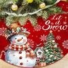 Large Christmas Tree Skirt Red Xmas Tree Foot Covers Santa Claus Snowflake Snowman Carpet Base Mat Party Decor Supplies 60x60cm