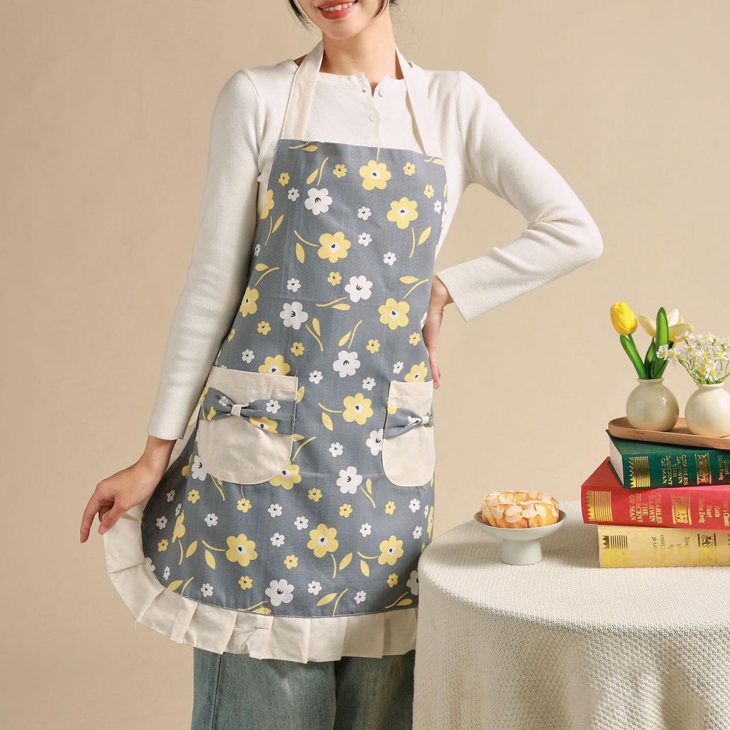 Ren Bomull Hem Kök Matlagning Trendiga Arbetskläder Dam Restaurang Specialitet Uniform Snygga Och Luftiga Arbetskläder