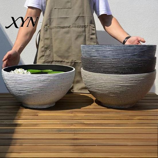 Planter Plant Pot with Drainage, Resin for Indoor Outdoor Lightweight Plants, Medium Flower Pots Patio, Balcony Garden Decor Durable