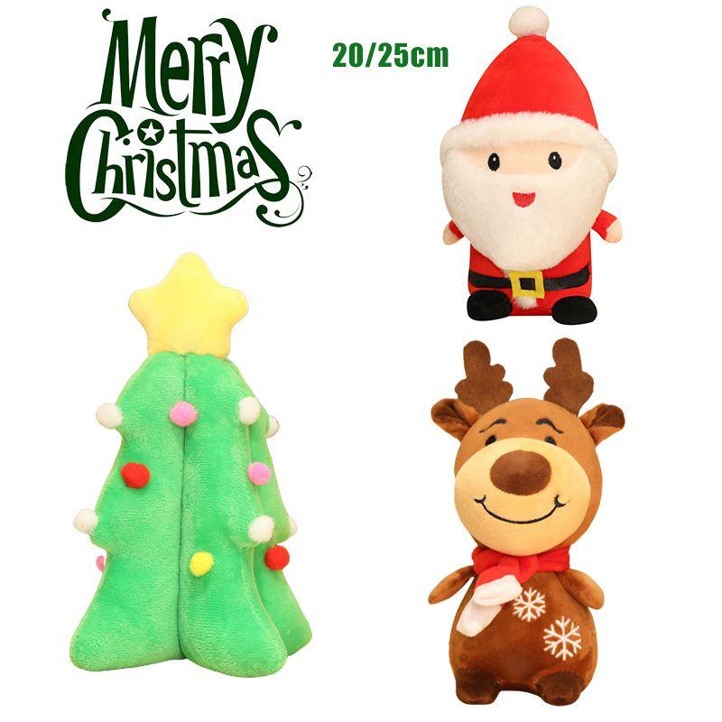 Cuddly Xmas Gift For All Ages Santa Claus Deer Plush Toy Soft Stuffed Dolls