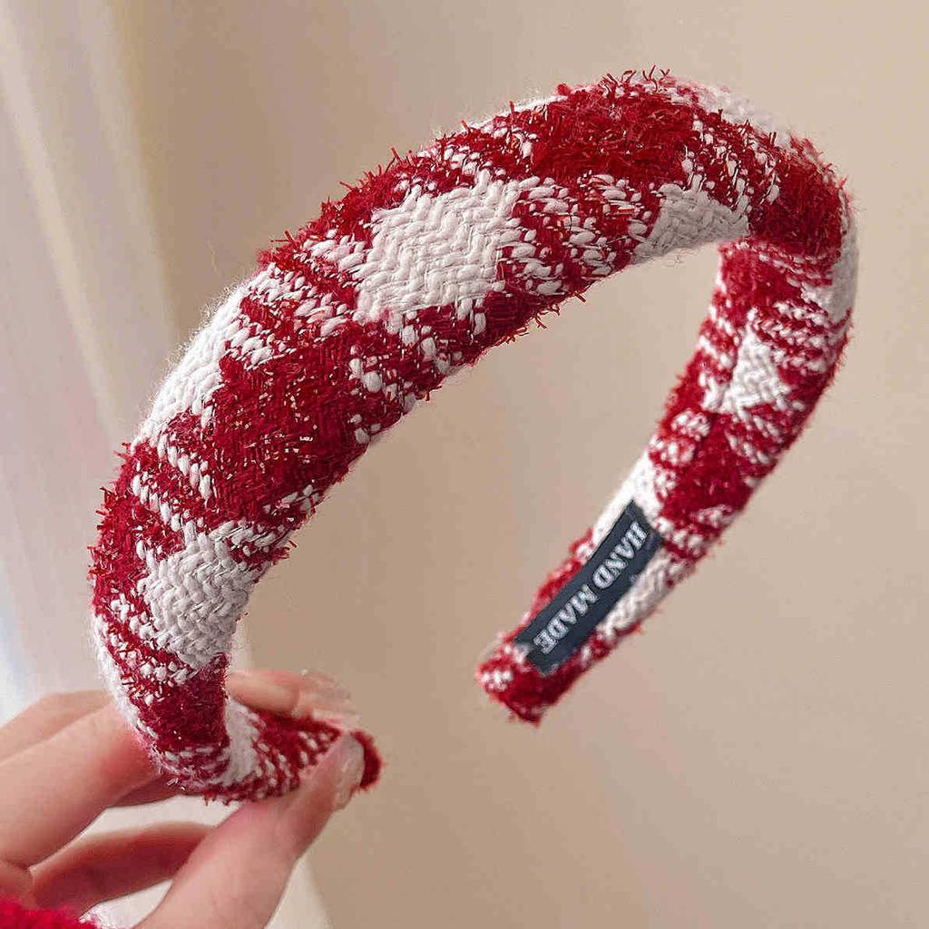 Hochwertiges rotes Neujahrs-Haarband für Damen, Retro-Haarspange, Weihnachts-Haarband Haarschmuck