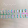 Aurora Cat Eye Iridescent Nail Patches - Electroplated, Wearable, Removable Fake Nails