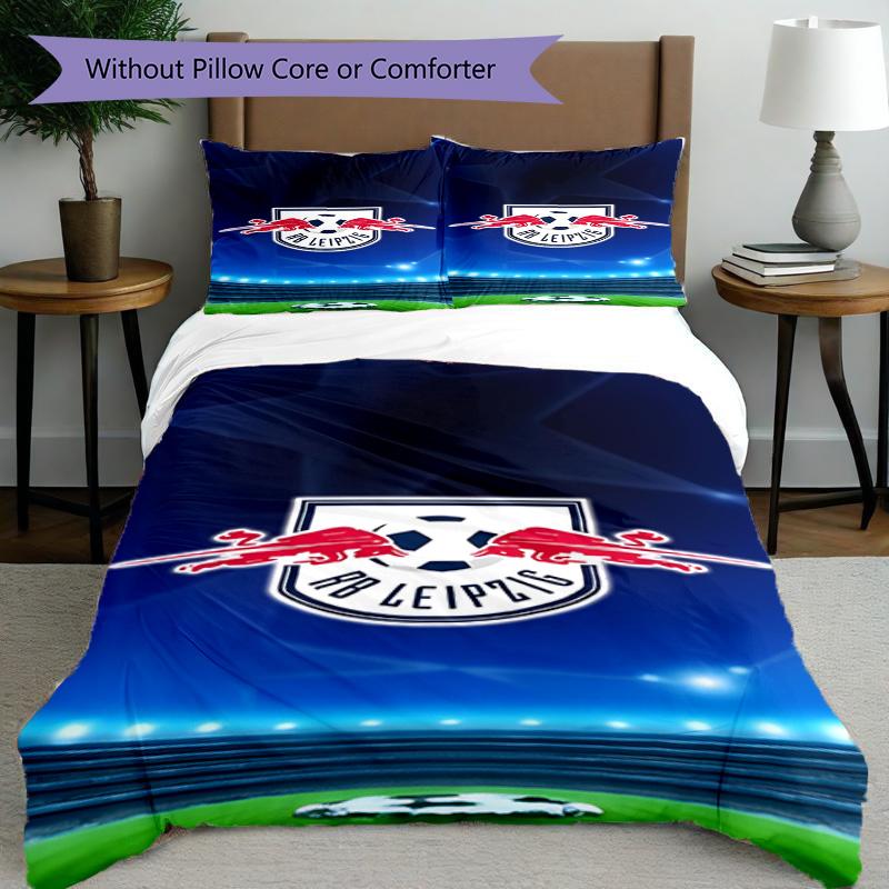 3pcs Duvet Cover Set (1*Duvet Cover + 2*Pillowcase, Without Core), RB Leipzig Print Bedding Set, Bedroom Decor, All‑Season, Birthday Gift