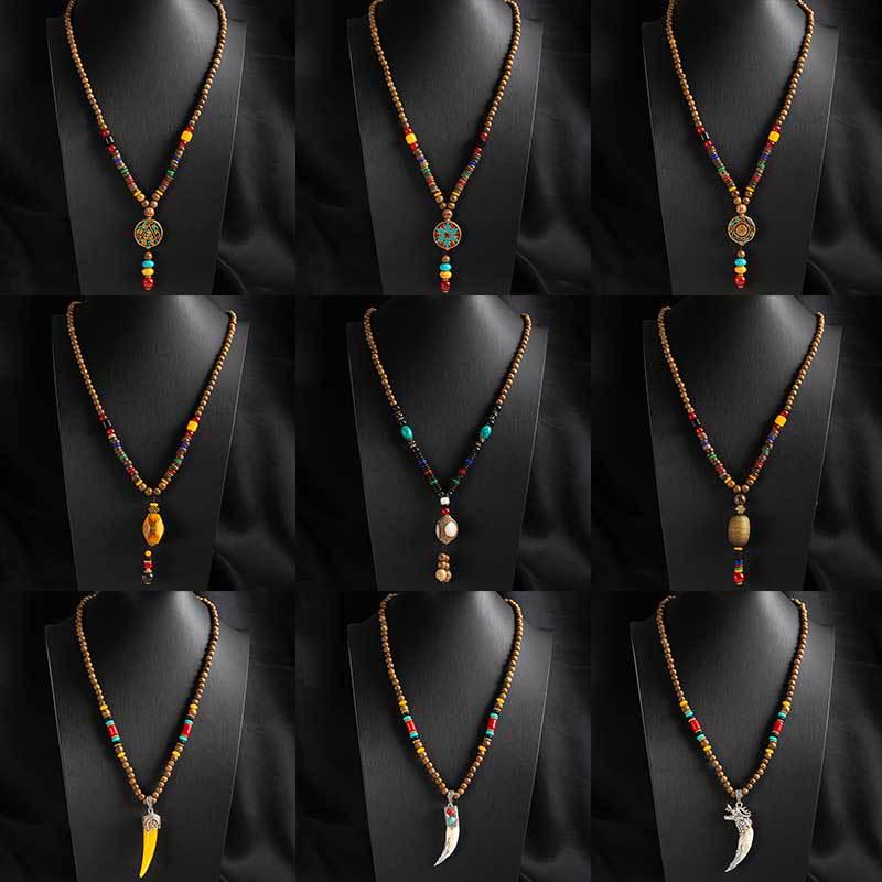 Tibetan Ethnic Sweater Chain Zen Bodhi Necklace: Unisex Retro Scenic Accessory
