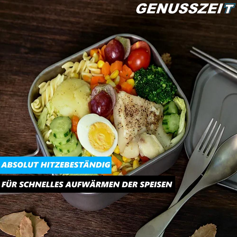 GENUSSZEIT Stainless Steel Lunch Box Breakfast Box Lumberjack Box with Handle