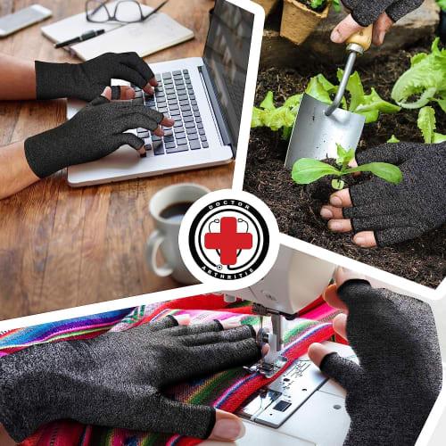 Dr. Arthritis Compression Fingerless Compression Gloves, Doctor-Developed, Large, 1 Pack