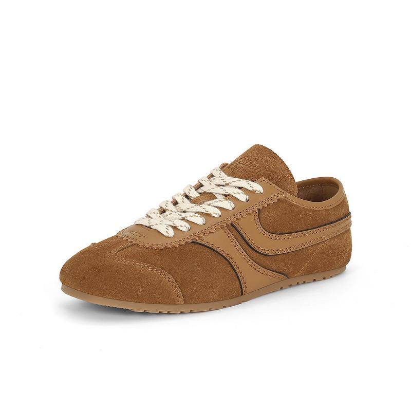 Leather casual versatile sports shoes retro lace-up niche low-top women's shoes soft soles are not tired