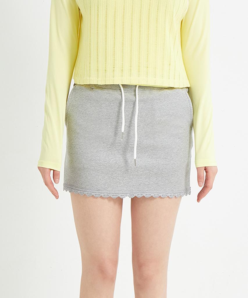 Cotton Rivers Club Lace French Terry Skirt (Melange)
