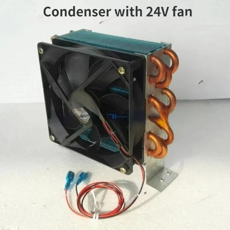CP3x6x120 Miniature Mini Condenser Air-cooled Copper Tube Finned Radiator with Fan Refrigerator Evaporator