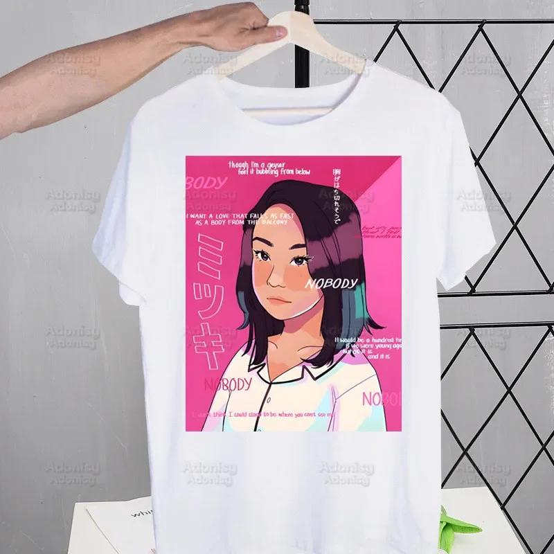 Mitski Singer Washing Machine Heart T-Shirt Men Unisex Anime Design Men Tee Shirt Homme Summer Tops Short Sleeve Vintage Style