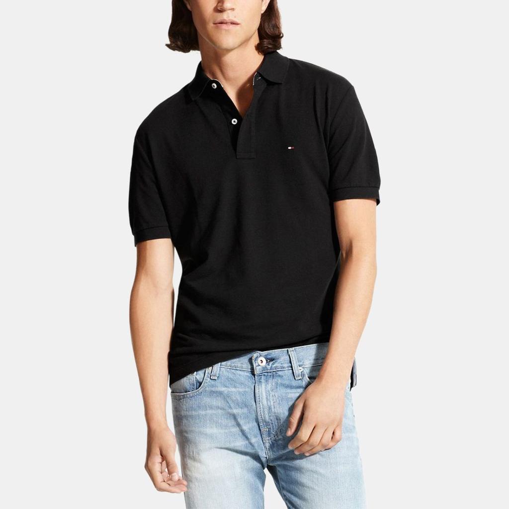 Tommy Hilfiger Solid Color Polo Neck Loose Fit Short Sleeve Fashion Polo Shirt Men Tops C817857318-083