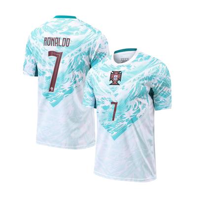 2627 Hóspede Português Verde Não. 7 Top Único Masculino Adulto Manga Curta Esportivo Secagem Rápida Copa do Mundo Camisa de Futebol Top
