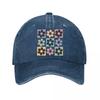 Retro Distressed Floral Vinyl Wall Decor Stickers Washed Baseball Cap Outdoor For Womens Unisex FeUnisex