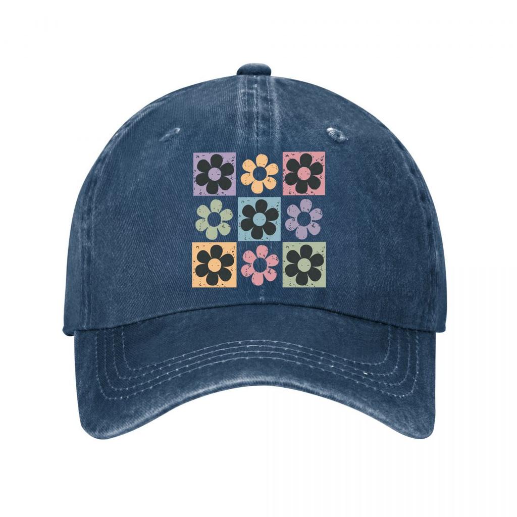 Retro Distressed Floral Vinyl Wall Decor Stickers Washed Baseball Cap Outdoor For Womens Unisex FeUnisex